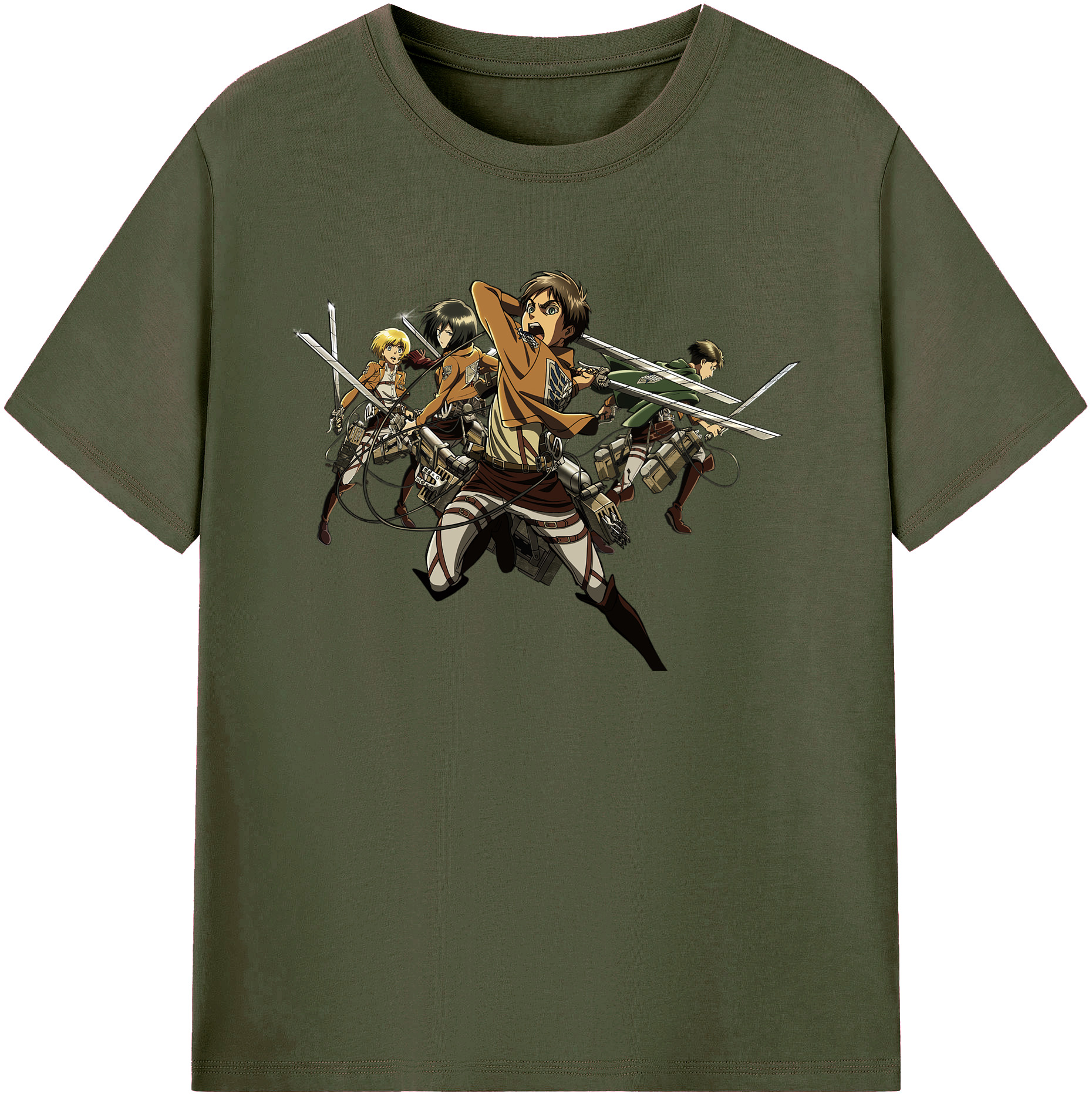 （画像用） 進撃の巨人 エレン･イェーガー Attack on Titan Eren Jäger 綿100％ メンズ半袖Tシャツ｜肌触りやわらか＆通気性